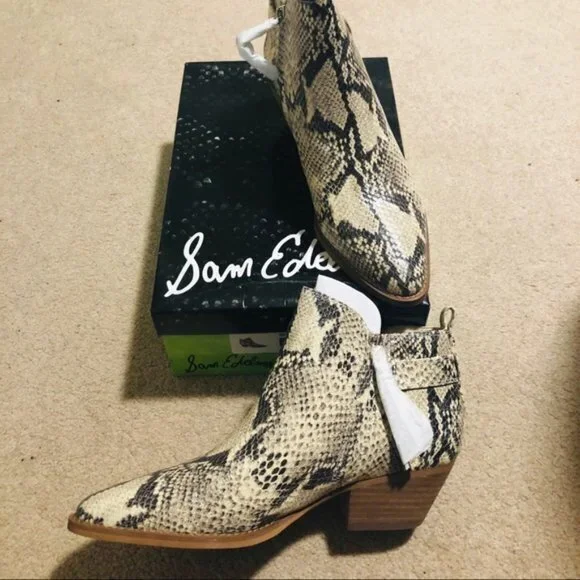 NEW Sam Edelman Neena Beach Multi Pacific Snake Leather Womens Size 7.5M… - Picture 6 of 7